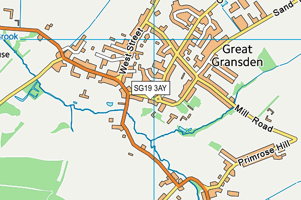 SG19 3AY map - OS VectorMap District (Ordnance Survey)