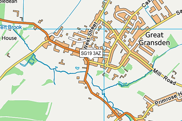 SG19 3AZ map - OS VectorMap District (Ordnance Survey)