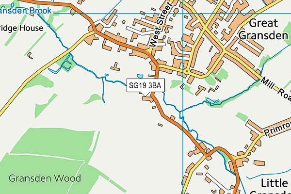 SG19 3BA map - OS VectorMap District (Ordnance Survey)