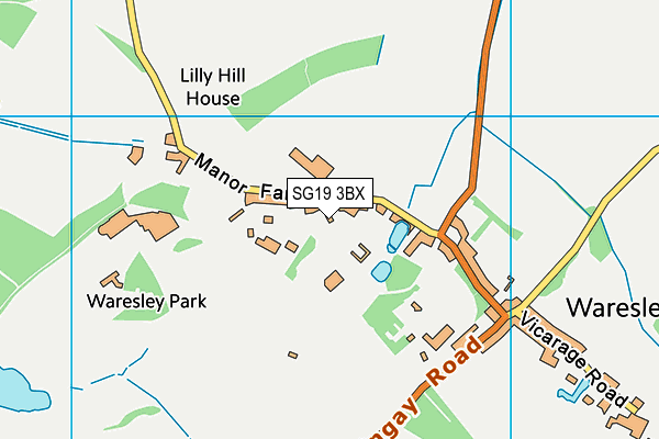 SG19 3BX map - OS VectorMap District (Ordnance Survey)