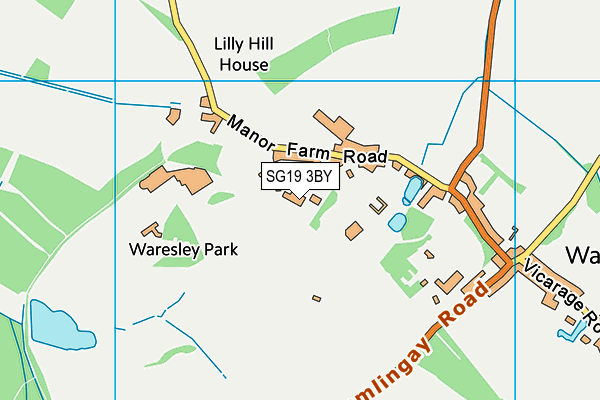 SG19 3BY map - OS VectorMap District (Ordnance Survey)