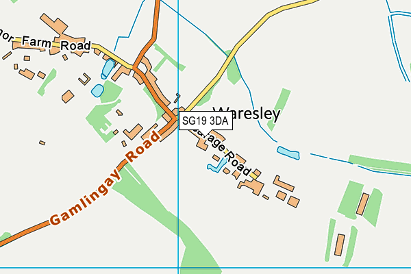 SG19 3DA map - OS VectorMap District (Ordnance Survey)