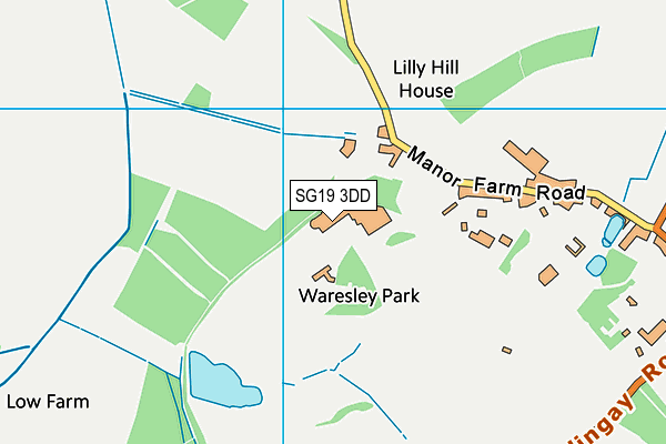 SG19 3DD map - OS VectorMap District (Ordnance Survey)