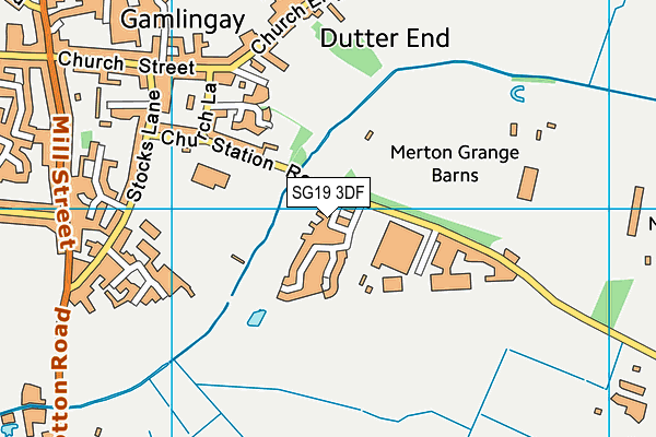 SG19 3DF map - OS VectorMap District (Ordnance Survey)