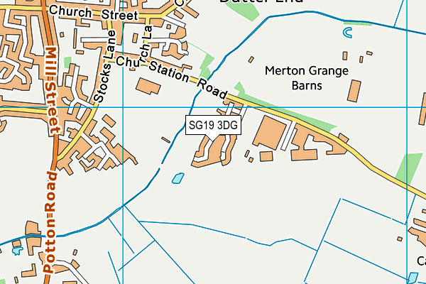 SG19 3DG map - OS VectorMap District (Ordnance Survey)