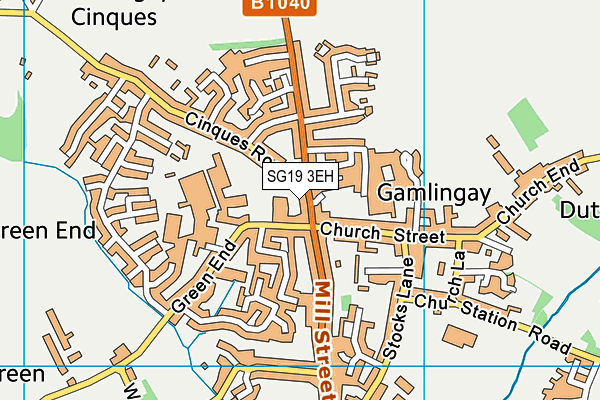 SG19 3EH map - OS VectorMap District (Ordnance Survey)