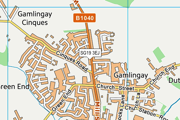 SG19 3EJ map - OS VectorMap District (Ordnance Survey)