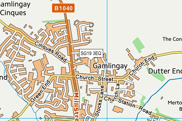 SG19 3EQ map - OS VectorMap District (Ordnance Survey)