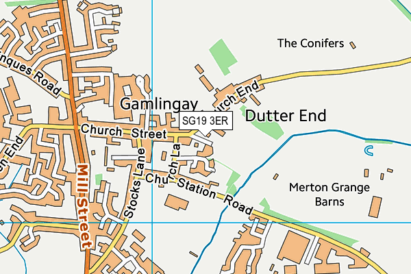 SG19 3ER map - OS VectorMap District (Ordnance Survey)