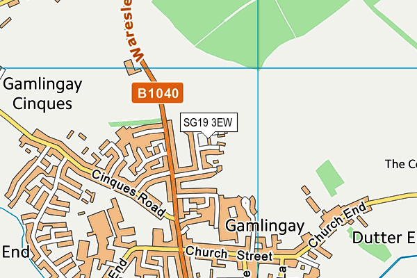 SG19 3EW map - OS VectorMap District (Ordnance Survey)