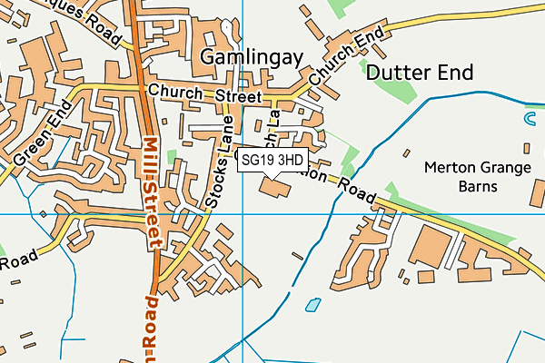 Gamlingay Gym map (SG19 3HD) - OS VectorMap District (Ordnance Survey)