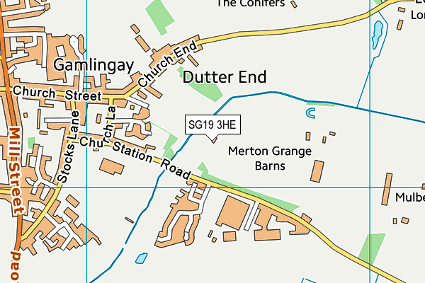 SG19 3HE map - OS VectorMap District (Ordnance Survey)