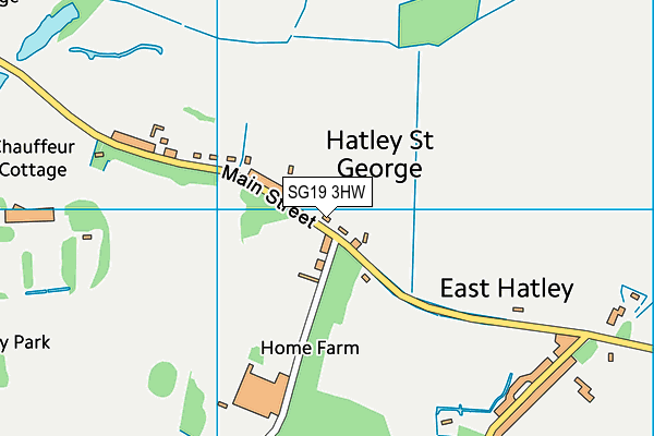 Hatley Playing Field map (SG19 3HW) - OS VectorMap District (Ordnance Survey)