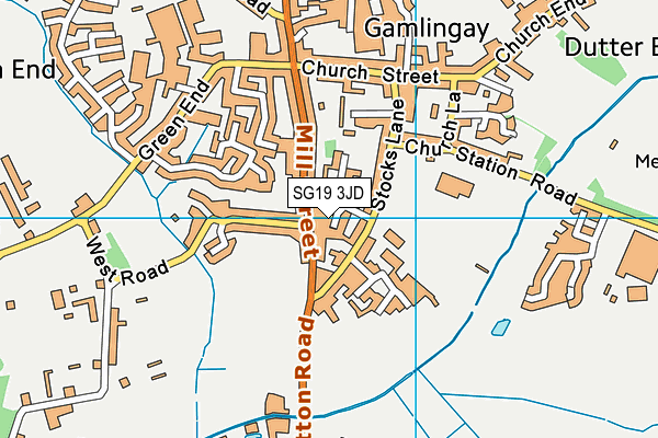 SG19 3JD map - OS VectorMap District (Ordnance Survey)