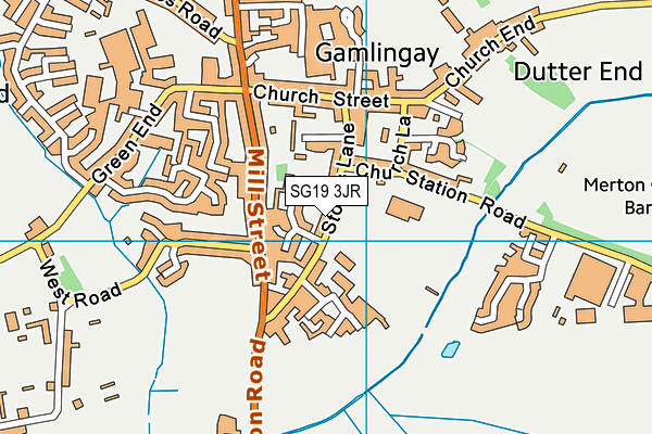 Gamlingay Playing Fields map (SG19 3JR) - OS VectorMap District (Ordnance Survey)