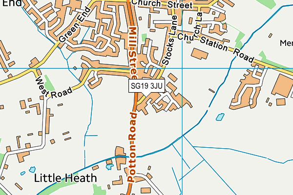 SG19 3JU map - OS VectorMap District (Ordnance Survey)