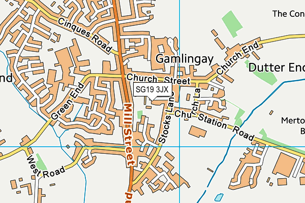 SG19 3JX map - OS VectorMap District (Ordnance Survey)