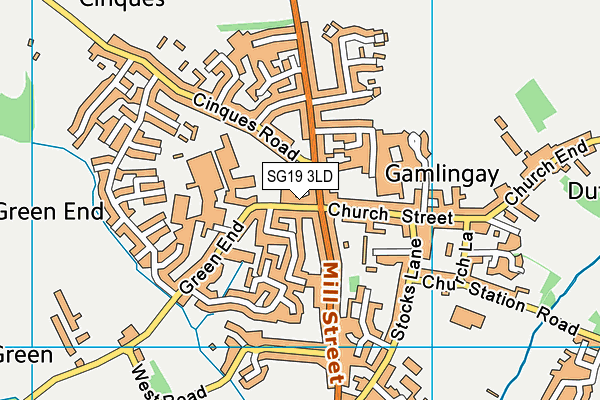 SG19 3LD map - OS VectorMap District (Ordnance Survey)