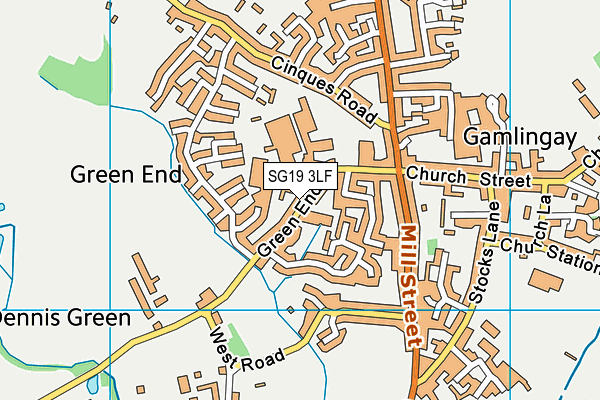 SG19 3LF map - OS VectorMap District (Ordnance Survey)
