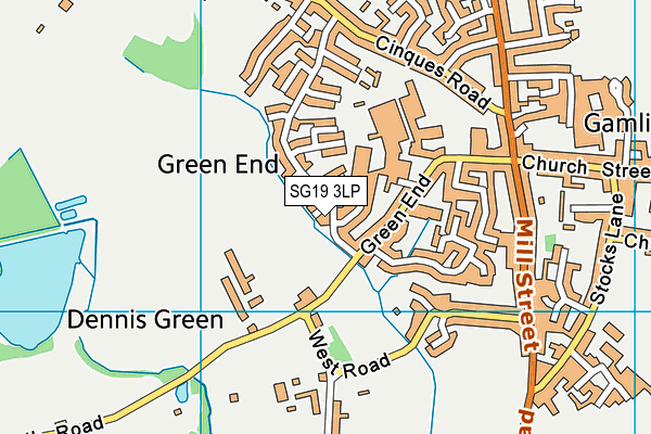 SG19 3LP map - OS VectorMap District (Ordnance Survey)