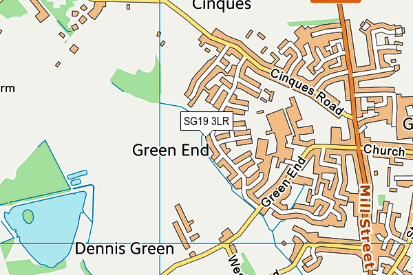 SG19 3LR map - OS VectorMap District (Ordnance Survey)