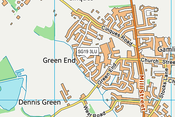 SG19 3LU map - OS VectorMap District (Ordnance Survey)