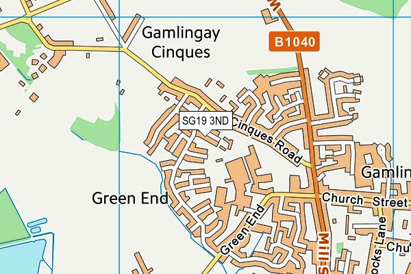 SG19 3ND map - OS VectorMap District (Ordnance Survey)