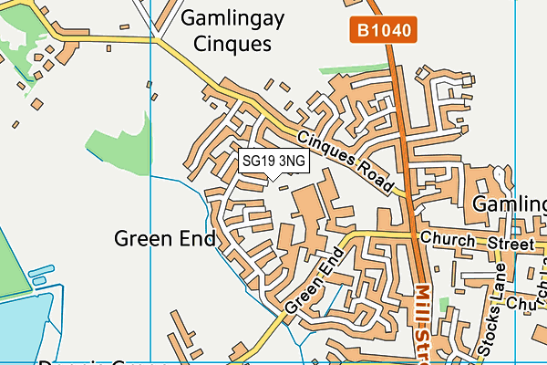 SG19 3NG map - OS VectorMap District (Ordnance Survey)