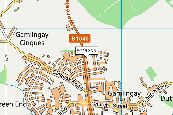 SG19 3NN map - OS VectorMap District (Ordnance Survey)