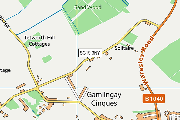 SG19 3NY map - OS VectorMap District (Ordnance Survey)