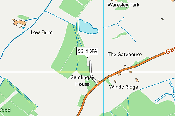 SG19 3PA map - OS VectorMap District (Ordnance Survey)