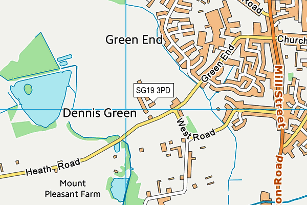 SG19 3PD map - OS VectorMap District (Ordnance Survey)