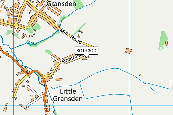 SG19 3QD map - OS VectorMap District (Ordnance Survey)