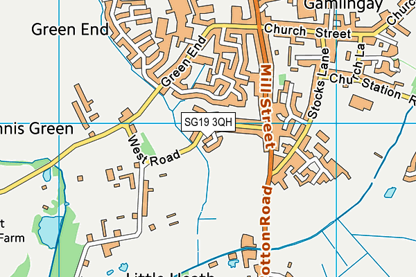 SG19 3QH map - OS VectorMap District (Ordnance Survey)