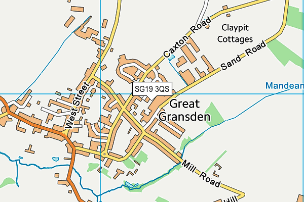 SG19 3QS map - OS VectorMap District (Ordnance Survey)