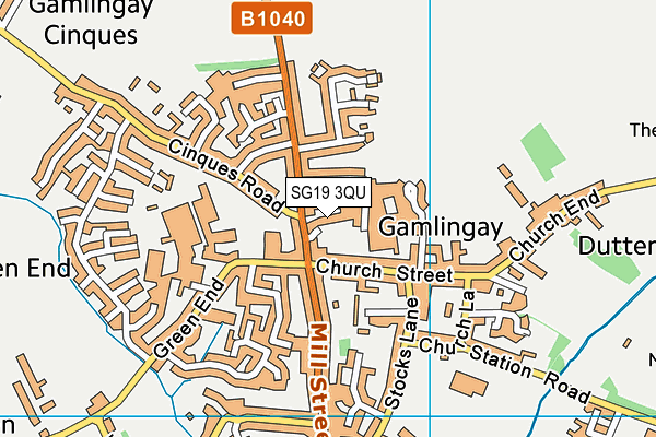 SG19 3QU map - OS VectorMap District (Ordnance Survey)