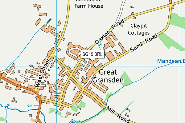 SG19 3RL map - OS VectorMap District (Ordnance Survey)