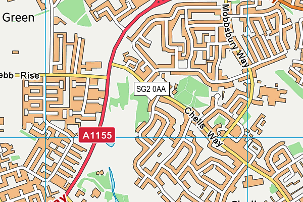 SG2 0AA map - OS VectorMap District (Ordnance Survey)