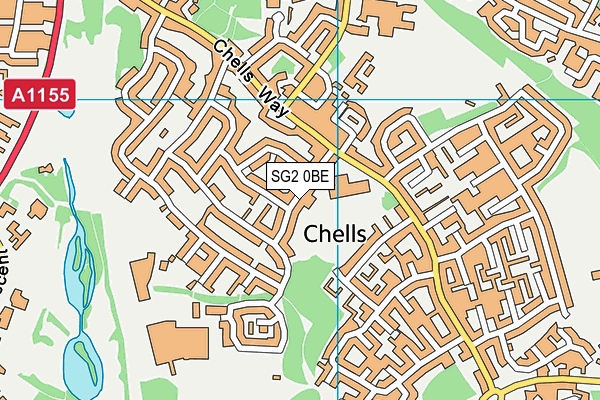 SG2 0BE map - OS VectorMap District (Ordnance Survey)
