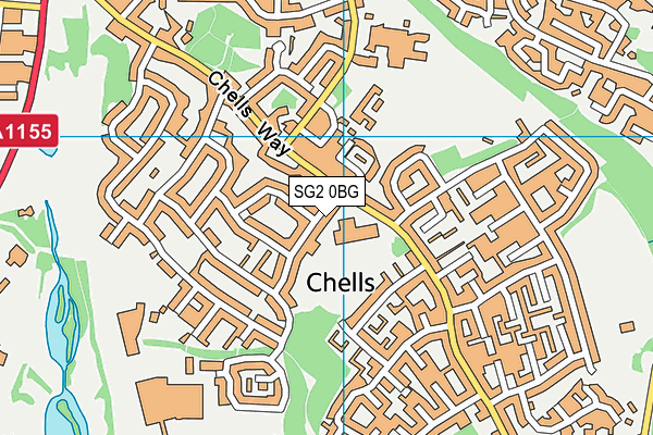 SG2 0BG map - OS VectorMap District (Ordnance Survey)