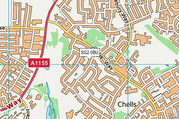 SG2 0BU map - OS VectorMap District (Ordnance Survey)