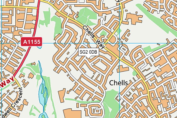 SG2 0DB map - OS VectorMap District (Ordnance Survey)