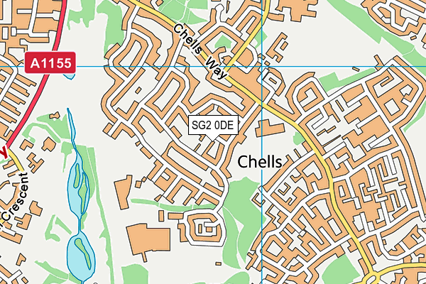 SG2 0DE map - OS VectorMap District (Ordnance Survey)