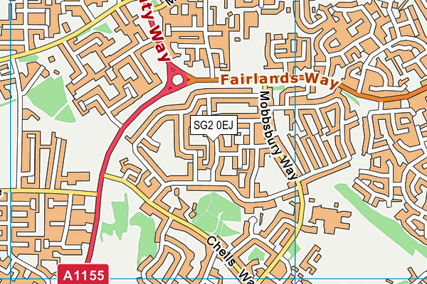 SG2 0EJ map - OS VectorMap District (Ordnance Survey)