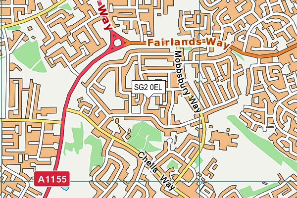 SG2 0EL map - OS VectorMap District (Ordnance Survey)
