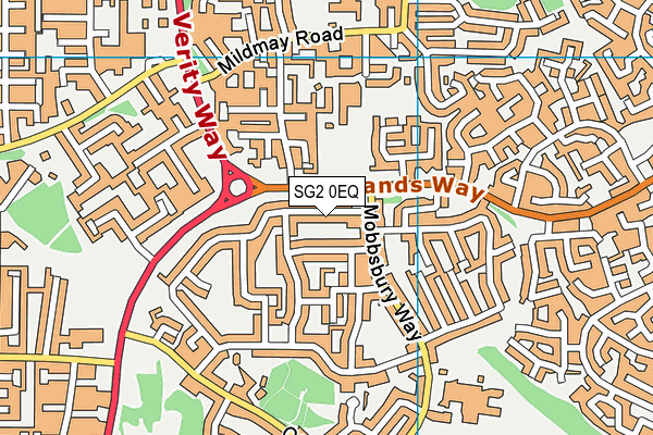 SG2 0EQ map - OS VectorMap District (Ordnance Survey)