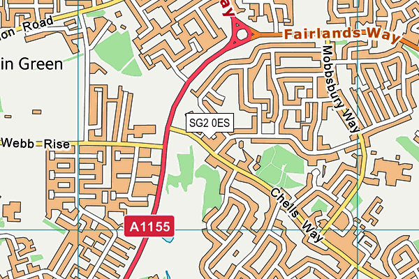 SG2 0ES map - OS VectorMap District (Ordnance Survey)