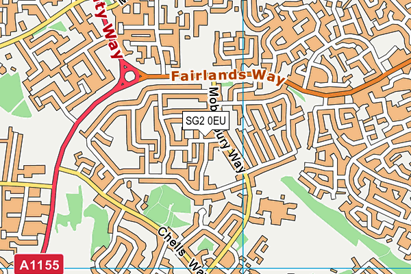 SG2 0EU map - OS VectorMap District (Ordnance Survey)