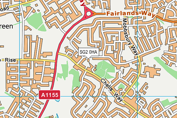 SG2 0HA map - OS VectorMap District (Ordnance Survey)