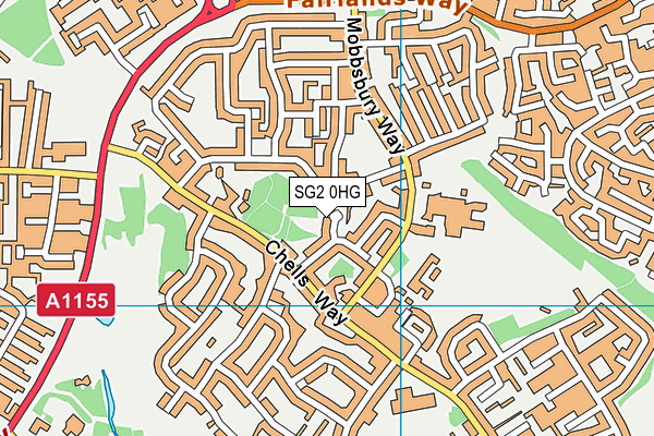 SG2 0HG map - OS VectorMap District (Ordnance Survey)